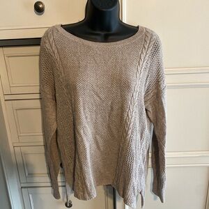 American Eagle Outfitters Taupe Cable Knit Sweater